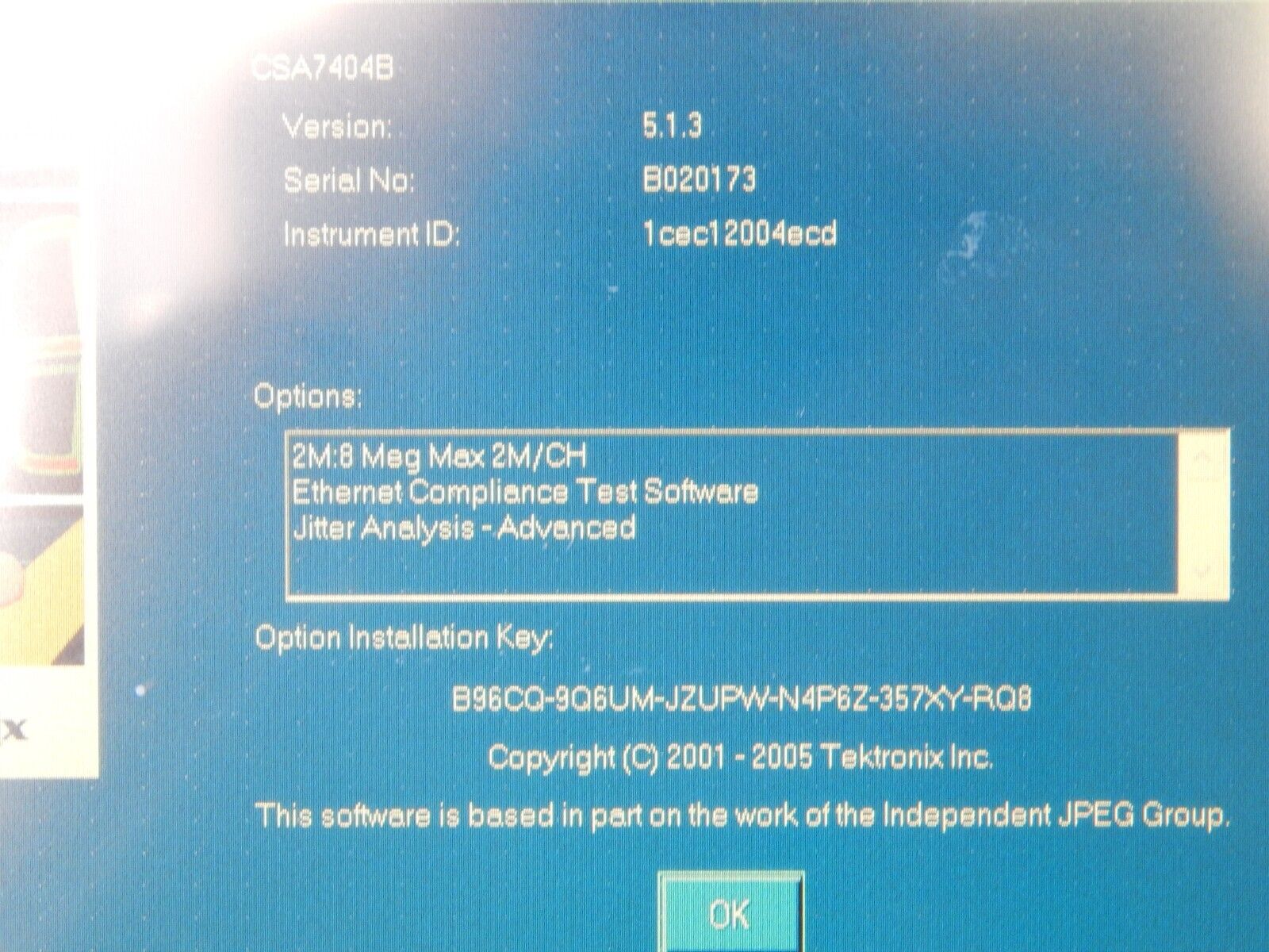TEKTRONIX CSA7404B Communications Signal Analyzer, 4 GHz, 4 Ch., 20 GS/s TEKTRONIX CSA7404B Communications Signal Analyzer, 4 GHz, 4 Ch., 20 GS/s